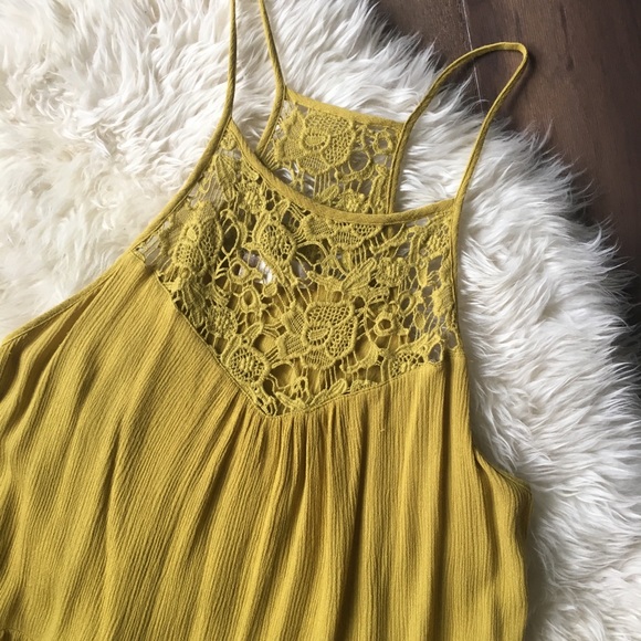 Altar'd State Tops - FINAL PRICE // Crochet Mustard Strappy Tank
